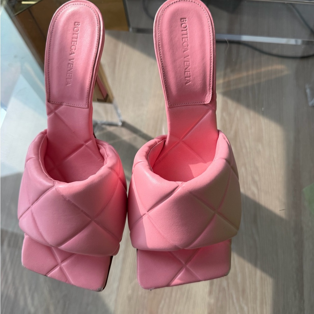 Bottega Veneta Pink Quilted Mules